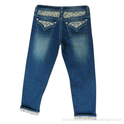 Women's new fashion denim jeans, made of 100% cotton